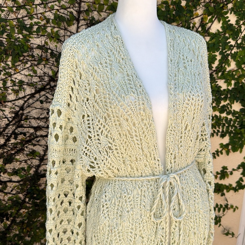Free People Women Sweet Talker Cardigan Sweater Jacket Honeydew Green - Picture 2 of 10